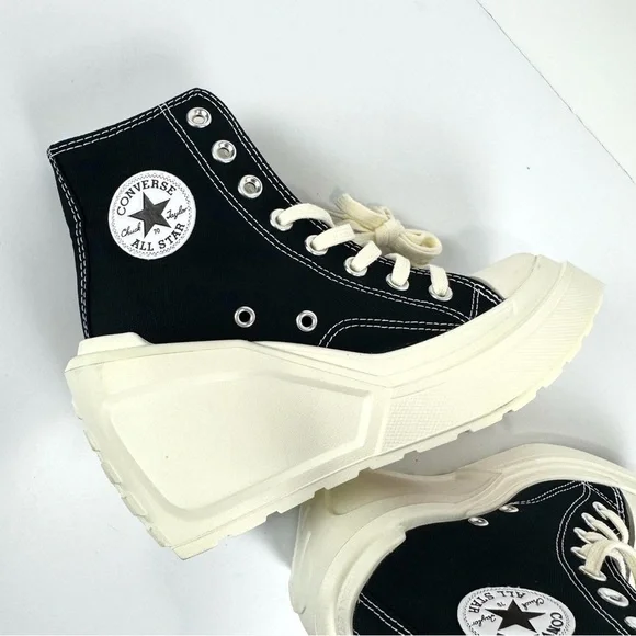 Converse All Star Chuck Taylor Black 70 De Luxe Wedge Hi Platform Sneakers 5.5 - Picture 9 of 12